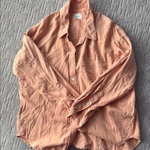 Wilfred Orange Oversized Long Sleeve Button Down Shirt